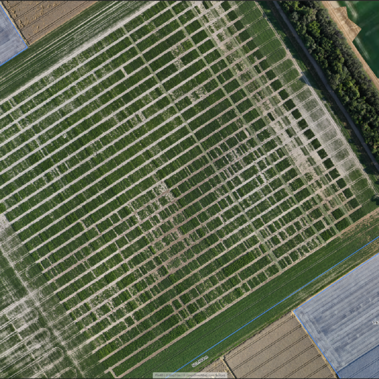 Dernford Aerial view of a landscape featuring a blue lake and surrounding agricultural fields.